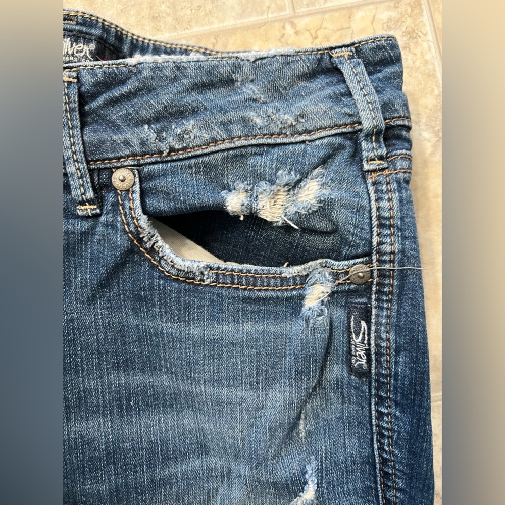 Women’s silver jeans distressed suki skinny 32/29 - Picture 8 of 10